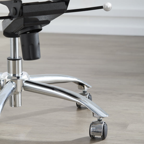 Dirk Armless Low Back Office Chair with Bungee Seat and Polished Base for Modern Workspace