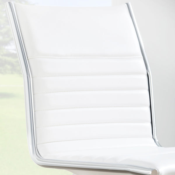 Dirk Armless Low Back Office Chair with Bungee Seat and Polished Base for Modern Workspace