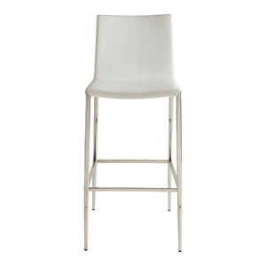 EE Test Vendor Diana Leatherette Barstool with Polished Steel Base Modern Seating for Any Room EETEST-02349-WHT