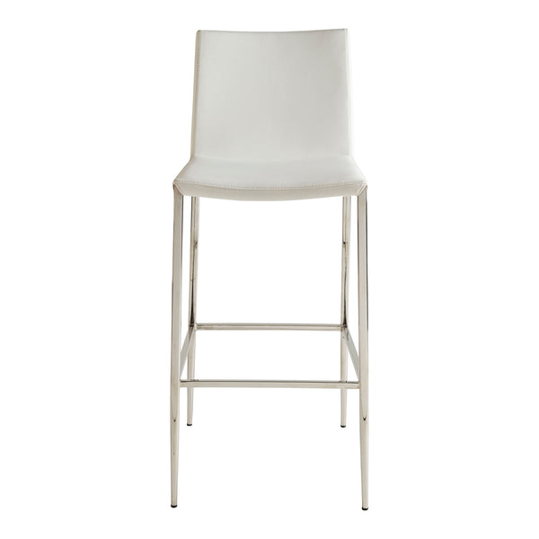 EE Test Vendor Diana Leatherette Barstool with Polished Steel Base Modern Seating for Any Room EETEST-02349-WHT
