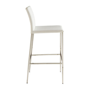 Diana Leatherette Barstool with Polished Steel Base Modern Seating for Any Room