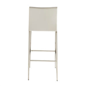 Diana Leatherette Barstool with Polished Steel Base Modern Seating for Any Room