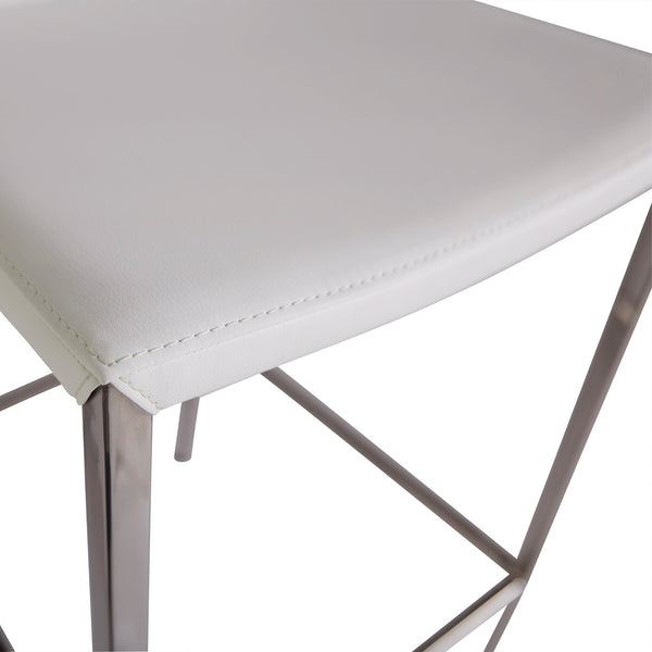 Diana Leatherette Barstool with Polished Steel Base Modern Seating for Any Room