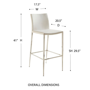 Diana Leatherette Barstool with Polished Steel Base Modern Seating for Any Room