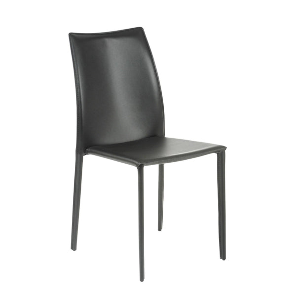 Dalia Stackable Leather Accent Chair Set Elegant Upholstered Seating for Modern Living Spaces