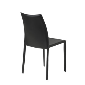 Dalia Stackable Leather Accent Chair Set Elegant Upholstered Seating for Modern Living Spaces