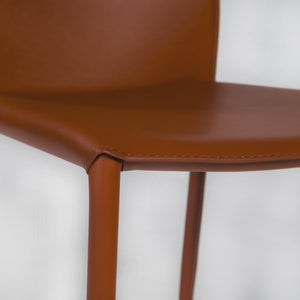 Dalia Stackable Leather Accent Chair Set Elegant Upholstered Seating for Modern Living Spaces