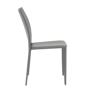 Dalia Stackable Leather Accent Chair Set Elegant Upholstered Seating for Modern Living Spaces