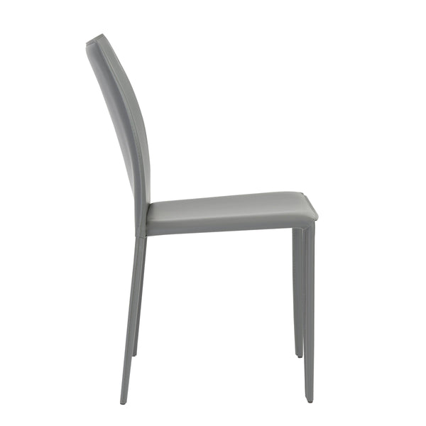 Dalia Stackable Leather Accent Chair Set Elegant Upholstered Seating for Modern Living Spaces