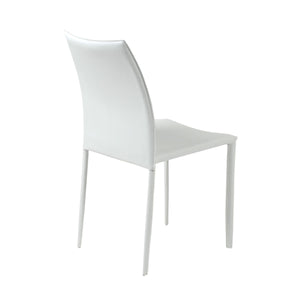 Dalia Stackable Leather Accent Chair Set Elegant Upholstered Seating for Modern Living Spaces