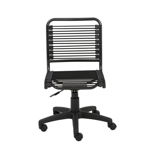 EE Test Vendor Bungie Low Back Office Chair Bungee Cord Seat Ventilated Ergonomic Support Modern Workspace Black Bungie/Black Frame EETEST-02541