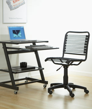 Bungie Low Back Office Chair Bungee Cord Seat Ventilated Ergonomic Support Modern Workspace