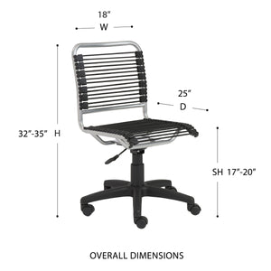 Bungie Low Back Office Chair Bungee Cord Seat Ventilated Ergonomic Support Modern Workspace