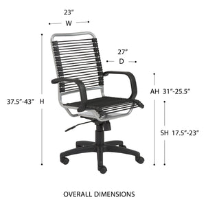 Bradley Bungie High Back Ergonomic Office Chair with Ventilated Bungee Cord Seat and Lumbar Support