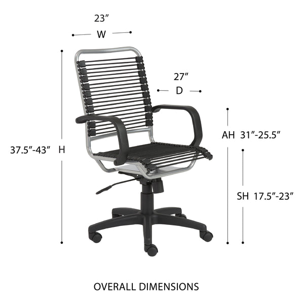 Bradley Bungie High Back Ergonomic Office Chair with Ventilated Bungee Cord Seat and Lumbar Support
