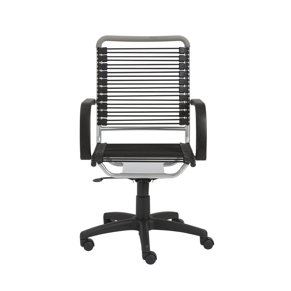 EE Test Vendor Bungie High Back Ergonomic Office Chair Bungee Cord Seat Aluminum Base Natural Ventilation Black/Aluminum EETEST-02556