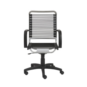 EE Test Vendor Bungie High Back Ergonomic Office Chair Bungee Cord Seat Aluminum Base Natural Ventilation Black/Aluminum EETEST-02556