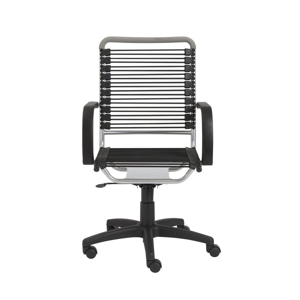 EE Test Vendor Bungie High Back Ergonomic Office Chair Bungee Cord Seat Aluminum Base Natural Ventilation Black/Aluminum EETEST-02556