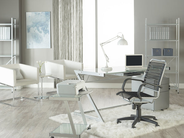 Bungie High Back Ergonomic Office Chair Bungee Cord Seat Aluminum Base Natural Ventilation