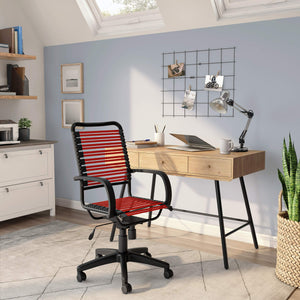 Bungie Flat High Back Office Chair with Ventilated Bungee Seat Support and Ergonomic Graphite Frame