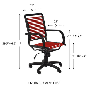 Bungie Flat High Back Office Chair with Ventilated Bungee Seat Support and Ergonomic Graphite Frame
