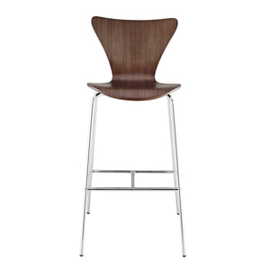EE Test Vendor Tendy Iconic Walnut Barstools with Polished Chrome Legs for Modern Dining Spaces EETEST-02855WAL-MP4