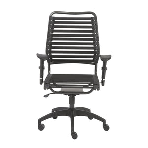 EE Test Vendor Baba Ergonomic High Back Chair with Bungee Strap Support and Adjustable Armrests EETEST-02971BLK
