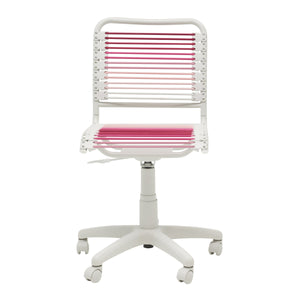 EE Test Vendor Bungie Low Back Office Chair Ventilated Bungee Seat Ergonomic Round Design with J Fittings Base Blush/White EETEST-03008-BLSOMBRE