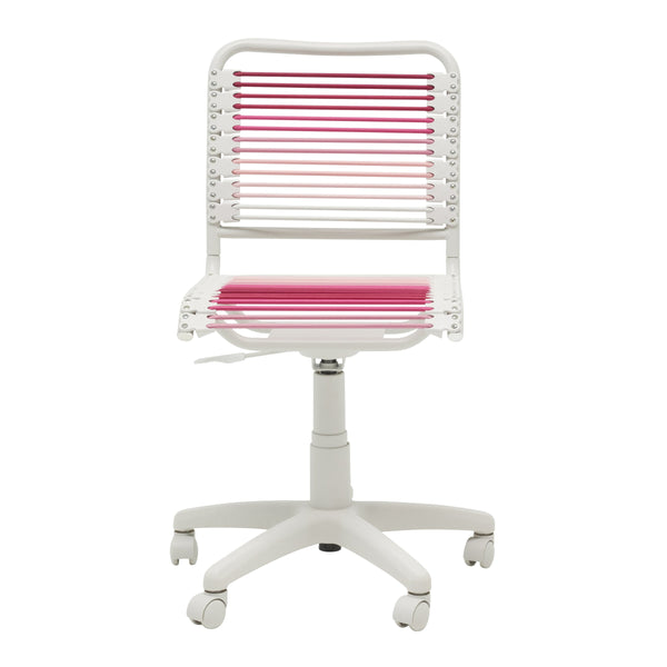EE Test Vendor Bungie Low Back Office Chair Ventilated Bungee Seat Ergonomic Round Design with J Fittings Base Blush/White EETEST-03008-BLSOMBRE