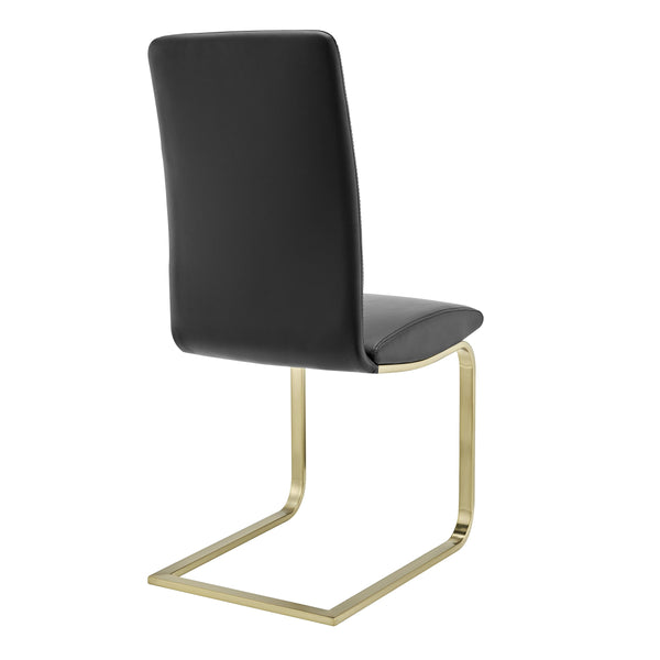 Cinzia Modern Cushioned Side Chair Set of 2 with Sleek Metal Legs for Dining or Office