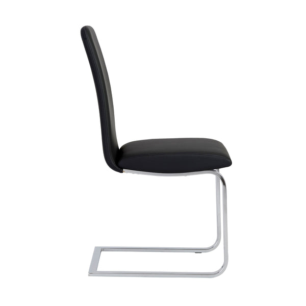 Cinzia Modern Cushioned Side Chair Set of 2 with Sleek Metal Legs for Dining or Office