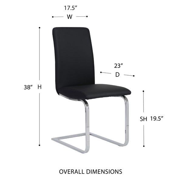 Cinzia Modern Cushioned Side Chair Set of 2 with Sleek Metal Legs for Dining or Office