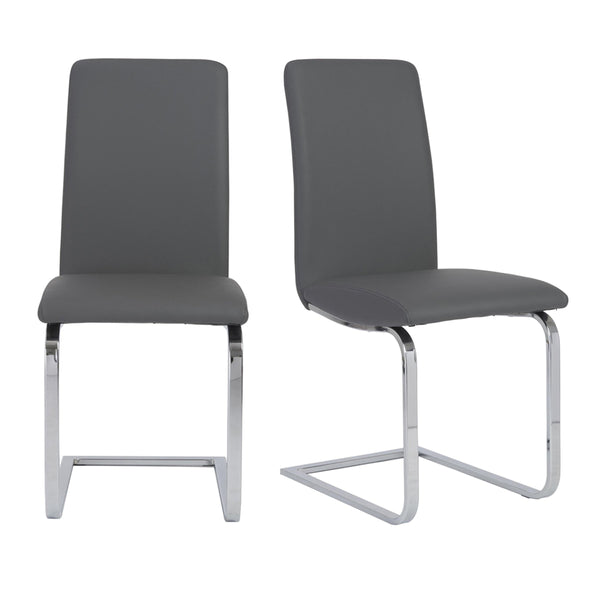 Cinzia Modern Cushioned Side Chair Set of 2 with Sleek Metal Legs for Dining or Office