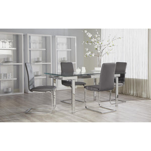 Cinzia Modern Cushioned Side Chair Set of 2 with Sleek Metal Legs for Dining or Office