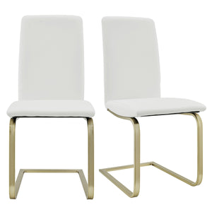 Cinzia Modern Cushioned Side Chair Set of 2 with Sleek Metal Legs for Dining or Office