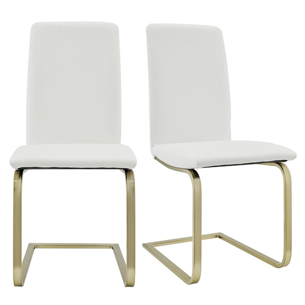 Cinzia Modern Cushioned Side Chair Set of 2 with Sleek Metal Legs for Dining or Office