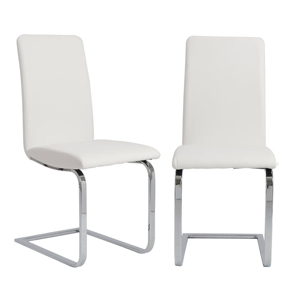 Cinzia Modern Cushioned Side Chair Set of 2 with Sleek Metal Legs for Dining or Office