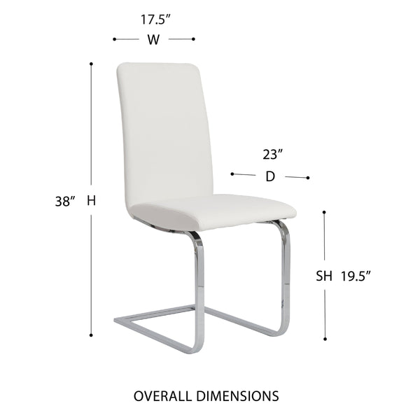 Cinzia Modern Cushioned Side Chair Set of 2 with Sleek Metal Legs for Dining or Office