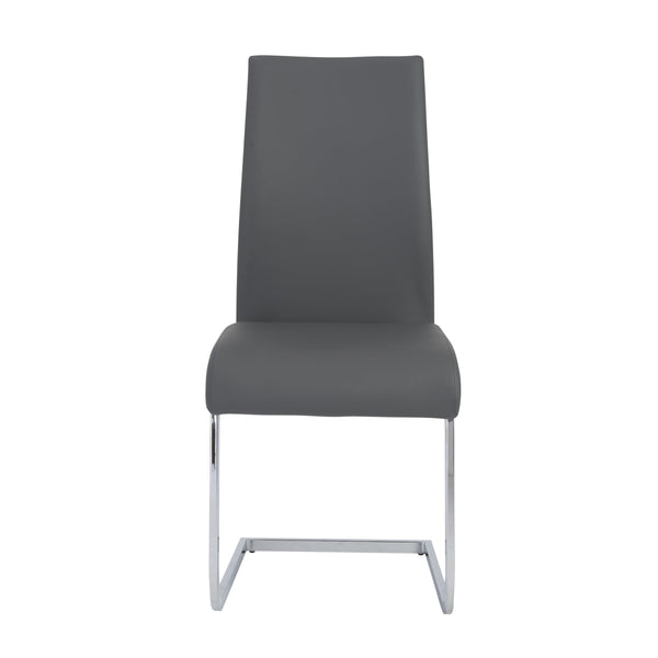Epifania Leatherette Cantilever Dining Chair Set Tall Back Chrome Base Modern Style