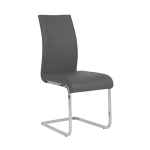 Epifania Leatherette Cantilever Dining Chair Set Tall Back Chrome Base Modern Style