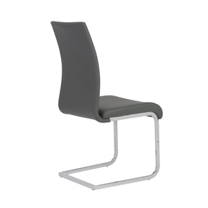 Epifania Leatherette Cantilever Dining Chair Set Tall Back Chrome Base Modern Style