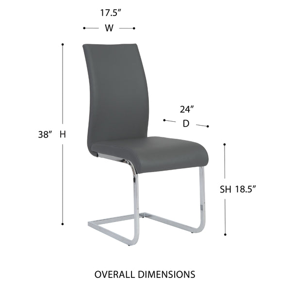 Epifania Leatherette Cantilever Dining Chair Set Tall Back Chrome Base Modern Style