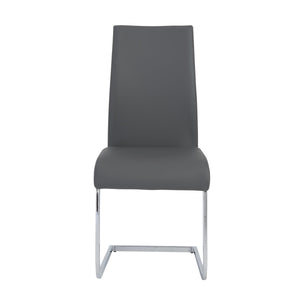 Epifania Leatherette Cantilever Dining Chair Set Tall Back Chrome Base Modern Style