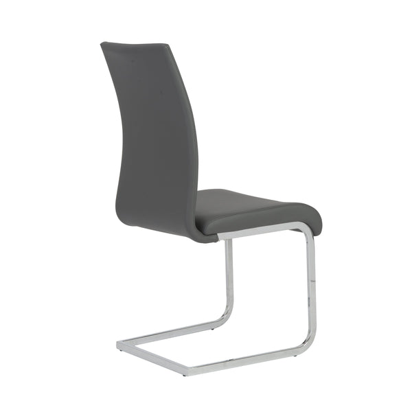 Epifania Leatherette Cantilever Dining Chair Set Tall Back Chrome Base Modern Style