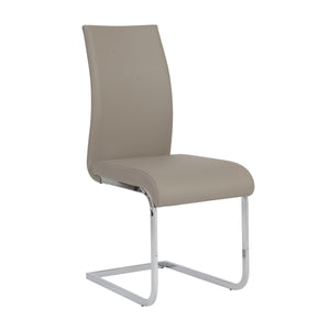 Epifania Leatherette Cantilever Dining Chair Set Tall Back Chrome Base Modern Style