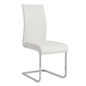 Epifania Leatherette Cantilever Dining Chair Set Tall Back Chrome Base Modern Style