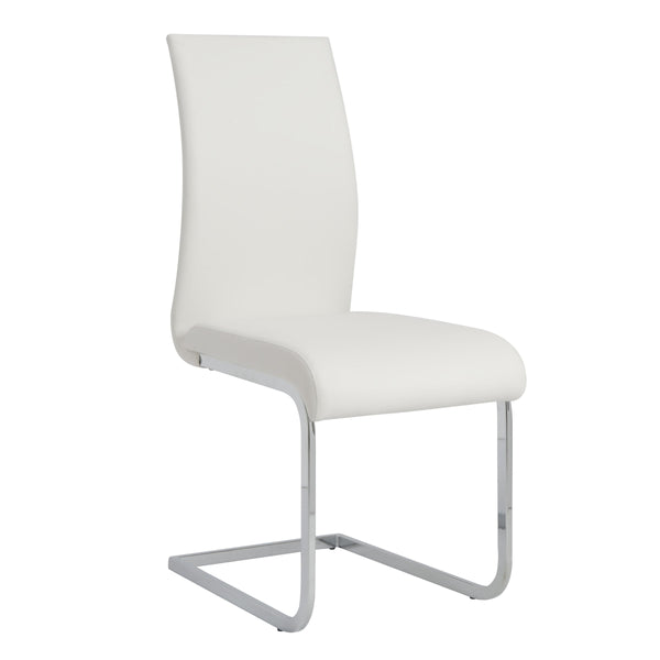 Epifania Leatherette Cantilever Dining Chair Set Tall Back Chrome Base Modern Style