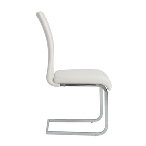 Epifania Leatherette Cantilever Dining Chair Set Tall Back Chrome Base Modern Style