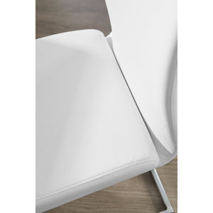 Epifania Leatherette Cantilever Dining Chair Set Tall Back Chrome Base Modern Style