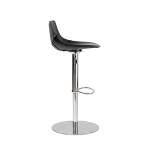 Rudy Swivel Adjustable Stool with Footrest and Stainless Steel Base for Bar Seating